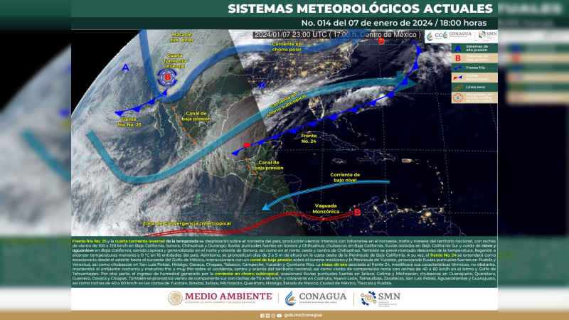 Se prevén temperaturas mínimas de hasta 0 °C en Michoacán: PC