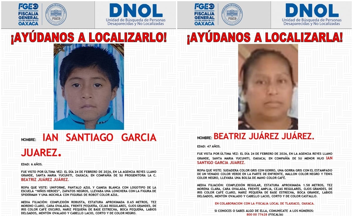 Desaparición en la Mixteca: Urgen localizar a niño de 6 años y su madre
